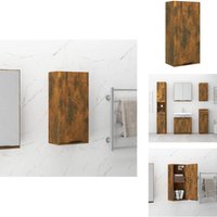 Wand-Badschrank Räuchereiche 32x20x67 cm - Badezimmermöbel - Wandschrank - Badschrank - Spiegelschrank - Holzwerkstoff von VIDAXL
