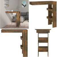 Wand-Bartisch Räuchereiche 102x45x103,5 cm Holzwerkstoff - Wandbartisch - Bartisch - Kücheninsel - Holzwerkstoff - Rauchereiche - Home & Living von VIDAXL