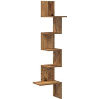 Wand-Eckregal Altholz-Optik 32x32x127,5 cm Holzwerkstoff Vidaxl von VIDAXL