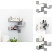 Wand-Eckregal Betongrau 40x40x50 cm Holzwerkstoff - Eckschrank - Wandregal - Dekorationsregal - Stauraum - Wohnzimmerdeko von VIDAXL