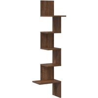 Wand-Eckregal Braun Eichen-Optik 32x32x127,5 cm Holzwerkstoff Vidaxl von VIDAXL