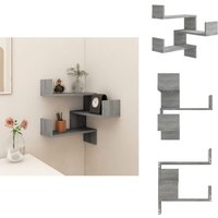 Wand-Eckregal Grau Sonoma 40x40x50 cm Holzwerkstoff - Wand Regal - Eckschrank - Regal Grau - Holzwerkstoff Möbel - Wohnzimmer Deko von VIDAXL