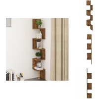 Wand-Eckregal Räuchereiche 20x20x127,5 cm Holzwerkstoff - Wand Regal - Eckschrank - Wohnraum Deko - Stauraum Möbel - Holz Werkstoffe von VIDAXL
