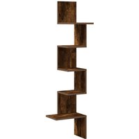 Wand-Eckregal Räuchereiche 32x32x127,5 cm Holzwerkstoff Vidaxl von VIDAXL