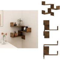 Wand-Eckregal Räuchereiche 40x40x50 cm Holzwerkstoff - Wand Regal - Eckschrank - Holzregal - Regal Braun - Raumgestaltung von VIDAXL