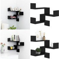 Wand-Eckregal Schwarz 40x40x50 cm Holzwerkstoff - Eckschrank - Wandregal - Schwarzes Regal - Regal Schwarz - Raumgestaltung - Home & Living von VIDAXL