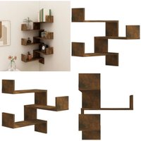 Vidaxl - Wand-Eckregale 2 Stk. Räuchereiche 40x40x50 cm Holzwerkstoff - Wand Regal - Eckschrank - Wohnraumdeko - Holzregal - Möbel - Home & Living von VIDAXL