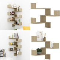 Wand-Eckregale 2 Stk. Sonoma-Eiche 40x40x50 cm Holzwerkstoff - Wandregal - Eckschrank - Deko Regal - Holzregal - Wohnzimmerdeko - Home & Living von VIDAXL