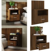 Vidaxl - Wand-Nachttisch Braun Eichen-Optik - Wand-Nachttisch - Holzwerkstoff - Nachtschränkchen - Eiche Optik - Wohnzimmer Deko - Home & Living von VIDAXL