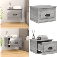 Vidaxl - Wand-Nachttisch Grau Sonoma 41,5x36x28 cm - Wand-Nachttisch - Nachttisch Grau - Wohnzimmerdeko - Regal - Möbel - Home & Living von VIDAXL