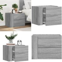 Vidaxl - Wand-Nachttisch Grau Sonoma 45x30x35 cm - Wandregal - Nachtschrank - Wohnzimmereinrichtung - Möbelstück - Grau - Home & Living von VIDAXL