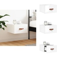 Vidaxl - Wand-Nachttisch Hochglanz-Weiß 35x35x20 cm - Wandregal - Nachtkästchen - Wohnzimmerdeko - Möbel Online Kaufen - Hängeschrank von VIDAXL