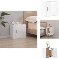 Vidaxl - Wand-Nachttisch Hochglanz-Weiß 50x30x47 cm - Wand-Nachttisch - Hochglanz Weiß - Nachttisch Wohnzimmer - Möbel - Regal von VIDAXL