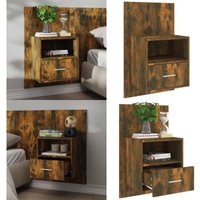 Vidaxl - Wand-Nachttisch Räuchereiche - Wandregal - Holznachtttisch - Wohnzimmer Dekoration - Regal Zum Befestigen - Raumsparer - Home & Living von VIDAXL