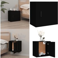 Vidaxl - Wand-Nachttisch Schwarz 50x30x47 cm - Wand-Nachttisch - Nachttisch Schwarz - Holzwerkstoff Möbel - Wohnzimmer Dekoration - Regal Wandmontage von VIDAXL