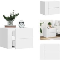 Wand-Nachttisch Weiß 45x30x35 cm - Wandregal - Nachtkästchen - Möbelstück - Wohnraumdeko - Holzschrank von VIDAXL