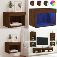 Wand-Nachttisch mit LED-Leuchten Braun Eichen-Optik - TV-Tisch - Nachtkast - Holznachtttisch - Wohnraumdeko - Beleuchtung - Home & Living Wand-Nachttisch mit LED-Leuchten Braun Eichen-Optik - TV-Tisch - Nachtkast - Holznachtttisch - Wohnraumdeko - Beleuchtung - Home & Living von VIDAXL