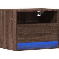Wand-Nachttisch mit LED-Leuchten Braun Eichen-Optik Vidaxl Wand-Nachttisch mit LED-Leuchten Braun Eichen-Optik Vidaxl von VIDAXL