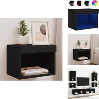 Vidaxl - Wand-Nachttisch mit LED-Leuchten Schwarz - TV-Tisch - Nachtkästchen - Holznachttesch - Schlafzimmermöbel - Wohnraumorganisation Vidaxl - Wand-Nachttisch mit LED-Leuchten Schwarz - TV-Tisch - Nachtkästchen - Holznachttesch - Schlafzimmermöbel - Wohnraumorganisation von VIDAXL