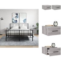 Wand-Nachttische 2 Stk. Grau Sonoma 35x35x20 cm - Wandregal - Wohnzimmerdeko - Hängeschrank - Regal Grau - Schlafzimmermöbel Wand-Nachttische 2 Stk. Grau Sonoma 35x35x20 cm - Wandregal - Wohnzimmerdeko - Hängeschrank - Regal Grau - Schlafzimmermöbel von VIDAXL