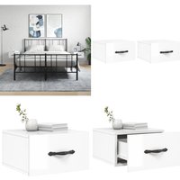 Vidaxl - Wand-Nachttische 2 Stk. Hochglanz-Weiß 35x35x20 cm - Wandregal - Hängeschrank - Nachtkast - Wohnzimmermöbel - Schlafzimmermöbel - Home & Vidaxl - Wand-Nachttische 2 Stk. Hochglanz-Weiß 35x35x20 cm - Wandregal - Hängeschrank - Nachtkast - Wohnzimmermöbel - Schlafzimmermöbel - Home & von VIDAXL