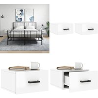 Vidaxl - Wand-Nachttische 2 Stk. Hochglanz-Weiß 35x35x20 cm - Wandregal - Wohnzimmerdeko - Hängeschrank - Nachtkästchen - Möbel Online Kaufen - Home von VIDAXL