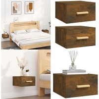 Vidaxl - Wand-Nachttische 2 Stk. Räuchereiche 35x35x20 cm - Wandregal - Wohnzimmerdeko - Holzregale - Möbel Online Kaufen - Nachtleuchte - Home & von VIDAXL