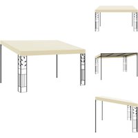 Wand-Pavillon 4x3x2,5 m Cremeweiß - Gartenzelt - Wandpavillion - Outdoorzelt - Sommergarten - Terrasseüberdachung von VIDAXL