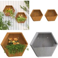 Wand-Pflanzkübel 2 Stk. Rostig Cortenstahl 46x10x40 cm - Cortenstahl - Wandpflanze - Blumentopf - Gartendeko - Balkonpflanzen - Home & Living von VIDAXL
