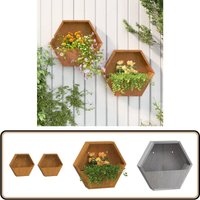 Wand-Pflanzkübel 2 Stk. Rostig Cortenstahl 46x10x40 cm - Cortenstahl - Wandpflanze - Blumentopf - Gartendeko - Balkonpflanzen von VIDAXL