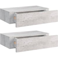 Wand-Schubladenregale 2 Stk. Betongrau 40x23,5x10 cm mdf vidaXL514957 von BONNEVIE