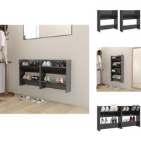 Wand-Schuhschränke 2 Stk. Hochglanz-Grau 60x18x60cm - Wand-Schuhschrank - Schuhschrank - Garderobe - Schrank - Aufbewahrungssystem Wand-Schuhschränke 2 Stk. Hochglanz-Grau 60x18x60cm - Wand-Schuhschrank - Schuhschrank - Garderobe - Schrank - Aufbewahrungssystem von VIDAXL