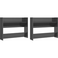 Wand-Schuhschränke 2 Stk. Hochglanz-Grau 80x18x60cm Vidaxl Wand-Schuhschränke 2 Stk. Hochglanz-Grau 80x18x60cm Vidaxl von VIDAXL
