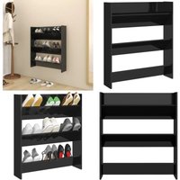 Wand-Schuhschrank Hochglanz-Schwarz 80x18x90 cm Holzwerkstoff - Wand-Schuhschrank - Schuhschrank - Schuhorganisation - Garderobe - Einbauschrank Wand-Schuhschrank Hochglanz-Schwarz 80x18x90 cm Holzwerkstoff - Wand-Schuhschrank - Schuhschrank - Schuhorganisation - Garderobe - Einbauschrank von VIDAXL