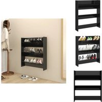 Wand-Schuhschrank Hochglanz-Schwarz 80x18x90 cm Holzwerkstoff - Wand-Schuhschrank - Schuhschrank - Schuhorganisation - Garderobe - Einbauschrank Wand-Schuhschrank Hochglanz-Schwarz 80x18x90 cm Holzwerkstoff - Wand-Schuhschrank - Schuhschrank - Schuhorganisation - Garderobe - Einbauschrank von VIDAXL