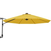 Wand-Sonnenschirm mit LEDs Gelb 290 cm Vidaxl 642491 von VIDAXL