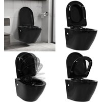 Vidaxl - Wand-WC ohne Spülrand Keramik Schwarz - Wand-WC - Wand-WCs - Home & Living - Schwarz von VIDAXL