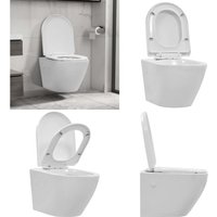 Vidaxl - Wand-WC ohne Spülrand Keramik Weiß - Wand-WC - Wand-WCs - Home & Living - Weiß von VIDAXL