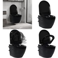 Vidaxl - Wand-WC ohne Spülrand mit Bidet-Funktion Keramik Schwarz - Wand-WC - Wand-WCs - Home & Living - Schwarz von VIDAXL