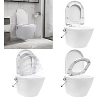 Vidaxl - Wand-WC ohne Spülrand mit Bidet-Funktion Keramik Weiß - Wand-WC - Wand-WCs - Home & Living - Weiß von VIDAXL