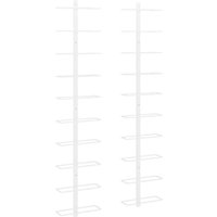 Vidaxl - Wand-Weinregale für 10 Flaschen 2 Stk. Weiß Metall von VIDAXL