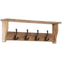 Wandgarderobe mit 4 Haken Massivholz Mango vidaXL von VIDAXL
