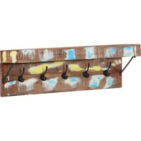 Wandgarderobe mit Ablage Altholz Massiv und Metall Vidaxl von VIDAXL