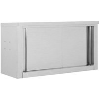 Wandhängeschrank mit Schiebetüren 90×40×50 cm Edelstahl vidaXL950025 von BONNEVIE