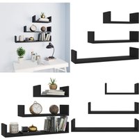 Wandregal 3 Stk. Schwarz Holzwerkstoff - Holzregal - Wandregal - Schwarzes Regal - Regal Set - Wohnraum Dekoration - Home & Living Wandregal 3 Stk. Schwarz Holzwerkstoff - Holzregal - Wandregal - Schwarzes Regal - Regal Set - Wohnraum Dekoration - Home & Living von VIDAXL