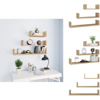 Wandregal 3 Stk. Sonoma-Eiche Holzwerkstoff - Holzregal - Wandregal - Wohnraum Dekoration - Regal Set - Möbel Wandregal 3 Stk. Sonoma-Eiche Holzwerkstoff - Holzregal - Wandregal - Wohnraum Dekoration - Regal Set - Möbel von VIDAXL