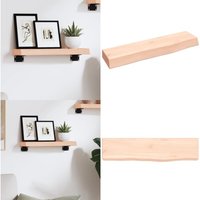Wandregal 40x10x4 cm Massivholz Eiche Unbehandelt - Wandregal - Eichendielen - Holzmöbel - Rustikal - Deko Regal - Home & Living von VIDAXL