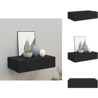 Wandregal mit Schublade Schwarz 40x23,5x10 cm mdf - Wandregal - Regal Schwarz - Regal Mit Schublade - Möbel Für Wohnzimmer - Nachttisch von VIDAXL