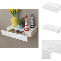 Wandregal mit Schublade mdf Weiß - Wandregal - Hängeregal - Regal Weiß - mdf Regal - Wohnraumdeko Wandregal mit Schublade mdf Weiß - Wandregal - Hängeregal - Regal Weiß - mdf Regal - Wohnraumdeko von VIDAXL