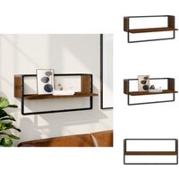 Wandregal mit Stange Braun Eichen-Optik 65x25x30 cm - Wandregal - Holzregal - Eiche Optik - Wohnraumdeko - Regal Braun Wandregal mit Stange Braun Eichen-Optik 65x25x30 cm - Wandregal - Holzregal - Eiche Optik - Wohnraumdeko - Regal Braun von VIDAXL